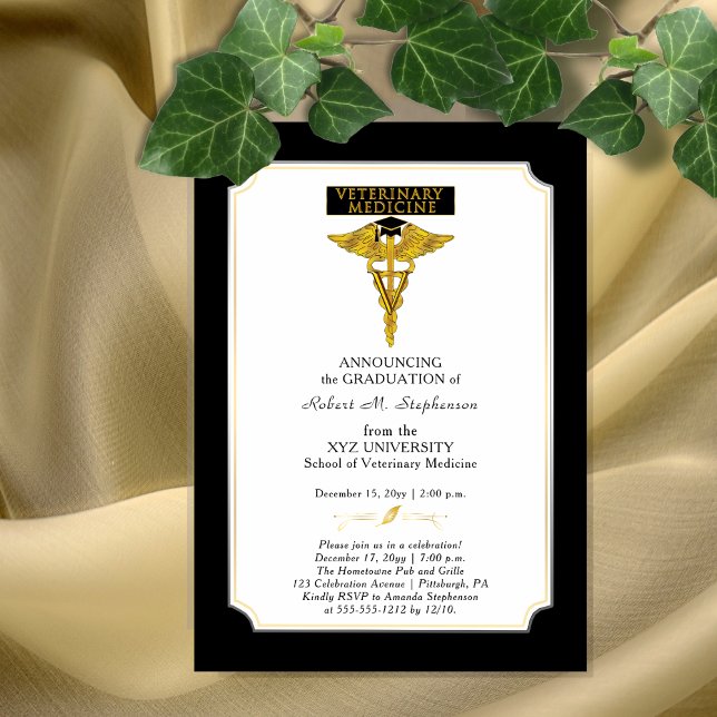 Convite Magnético Medicina Veterinária (Veterinary Medicine Veterinarian Graduation Magnetic Invitation)