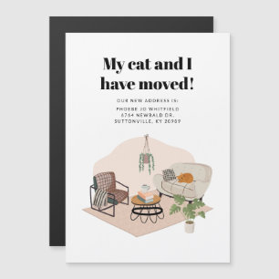 Convite Magnético Meu Gato e eu mudamos de endereço movendo-se