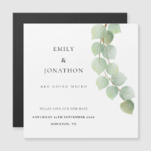 Micro Wedding Eucalyptus Botanical Save A Data
