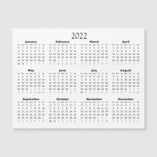 Convite Magnético Mini Calendário 2022