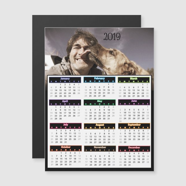 Convite Magnético Mini Calendário de Fotos Personalizadas 2019 (Frente/Verso)