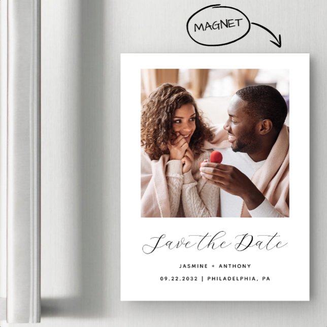 Convite Magnético Mínimo Um Script de Foto Preto e Branco (Criador carregado)