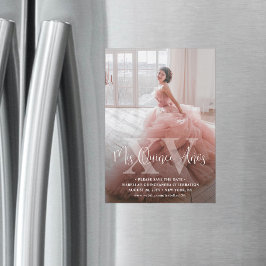 Convite Magnético Mis XV Años Salve a data Foto moderna Quinceañera