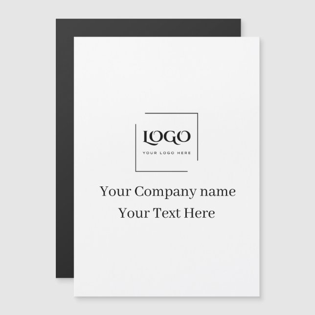 Convite Magnético Modelo de logotipo personalizado elegante (Frente/Verso)