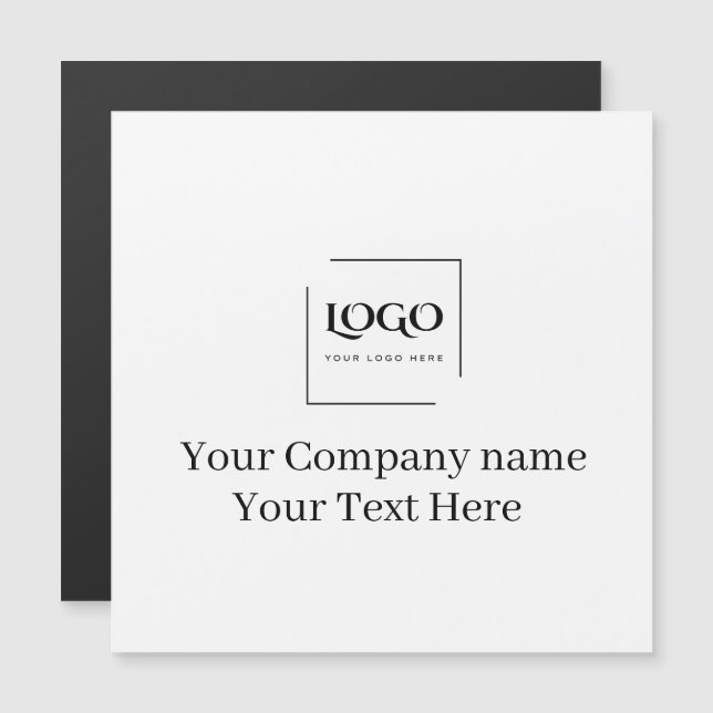 Convite Magnético Modelo de logotipo personalizado elegante (Frente/Verso)