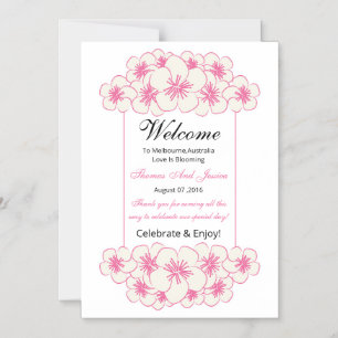 Convite Magnético Modelo de Placa de Boas-Vindas de Casamento Floral