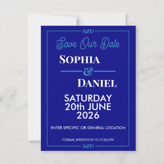 Convite Magnético Modern Editable Wedding Save The Date Card