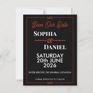 Convite Magnético Modern Editable Wedding Save The Date Card