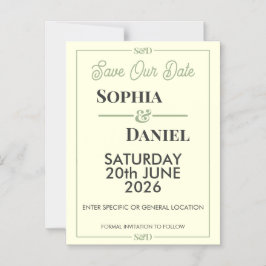 Convite Magnético Modern Editable Wedding Save The Date Card