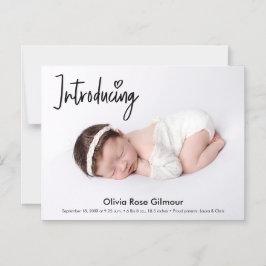 Convite Magnético Moderno Apresentando a foto do bebê Nome Magnético