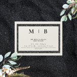Convite Magnético Monograma simples bege e preto Salvar a data<br><div class="desc">Um bege simples e elegante com um monograma preto Salve a data. Casamento. Primeiro e Sobrenomes. Moderno. Magnético. Borda preta da imagem com brilho.</div>