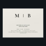 Convite Magnético Monograma simples e elegante Salvar a data<br><div class="desc">Um bege simples e elegante com um monograma preto Salve a data. Casamento. Primeiro e Sobrenomes. Moderno. Magnético.</div>