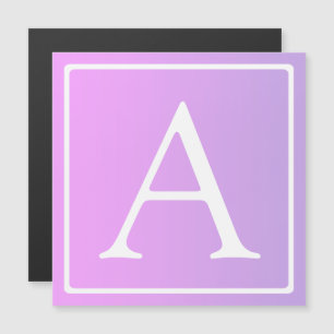 Convite Magnético Monograma Simples Sutil Rosa/Púrpura