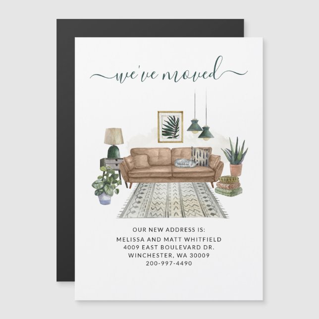 Convite Magnético Movimentamos o Anúncio de Movimentação de Novo End (Frente/Verso)