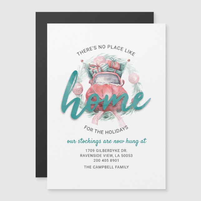 Convite Magnético Mudança de Endereço Feriados de Natal Movimentação (Frente/Verso)