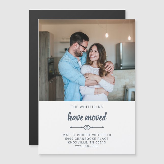 Convite Magnético Mudança de endereço que movemos a movimentação de  (Frente/Verso)