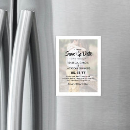 Convite Magnético Na moda Photo Overlay Modern Weding Date (Casament