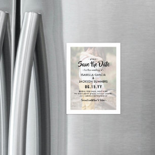 Convite Magnético Na moda Photo Overlay Modern Weding Date (Casament