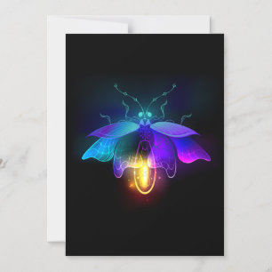 Convite Magnético Neon Firefly a preto