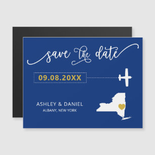 Convite Magnético New York Wedding Save the Date Card, Map