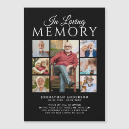 Convite Magnético No Loving Memory 7-Photo Memorial Magnetic Card