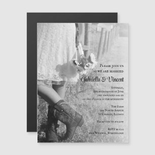 Convite Magnético Noiva, Boots do Cowboy e Casamento do Campo de Gir