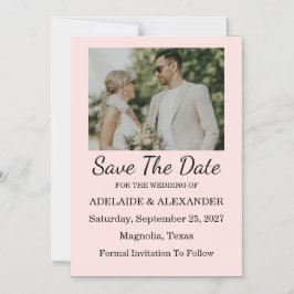 Convite Magnético Noivado Rosa Moderno Save The Date