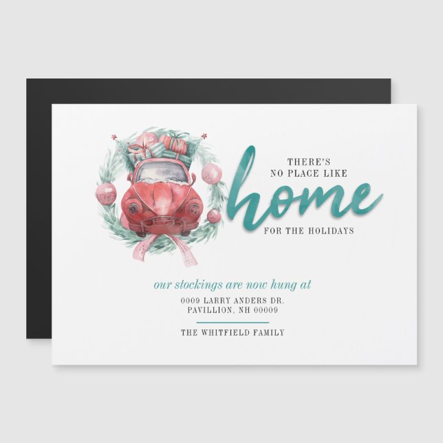 Convite Magnético Nós Mudamos Feriado Para Lar Anúncio (Frente/Verso)