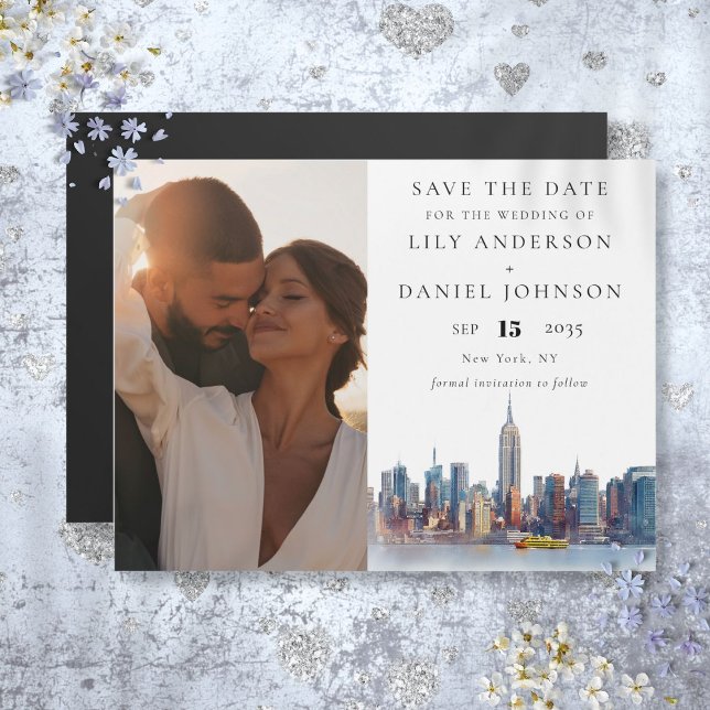 Convite Magnético Nova Iorque Foto: Casamento Salvar a Data (New York City Photo Wedding Save The Date Magnetic Invitation)
