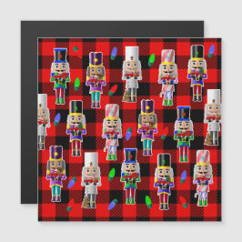 Convite Magnético Nozes de Natal com Pequenos Caminhões Vermelhos