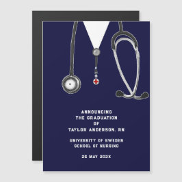 Convite Magnético Nurse Graduation Announcement