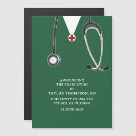 Convite Magnético Nurse Graduation Announcement