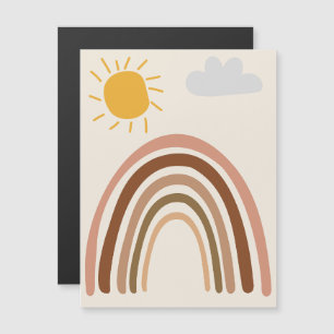 Convite Magnético Nuvem Sol Arco-íris, Desenho Infantil, Arte Abstra