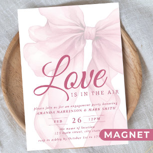 Convite Magnético O Amor Está No Ar Festa de Noivado Bow Mauve