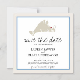 Convite Magnético O Casamento de Edgertown Martha Salva a Data