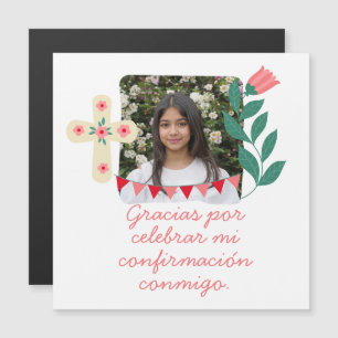 Convite Magnético Obrigado por Celebrar Minha Confirmação com Foto