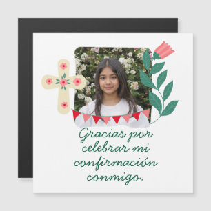 Convite Magnético Obrigado por Celebrar Minha Confirmação com Foto
