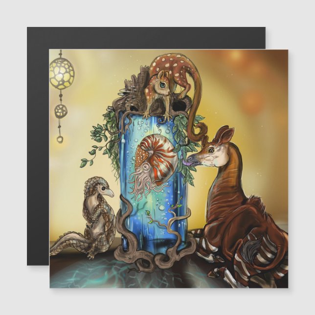 Convite Magnético Okapi e os Odhlings (Frente/Verso)