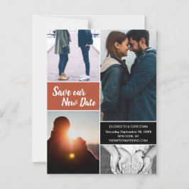 Convite Magnético Orange Salve nossa Nova Data Foto Altere a Data