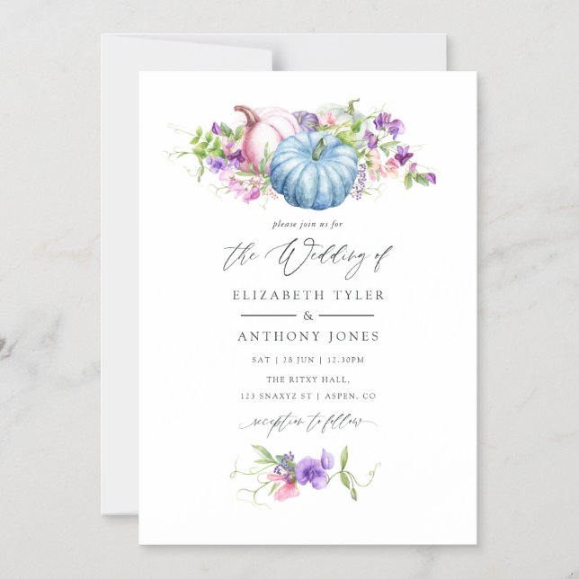 Convite Magnético Outono - Casamento Floral (Frente)