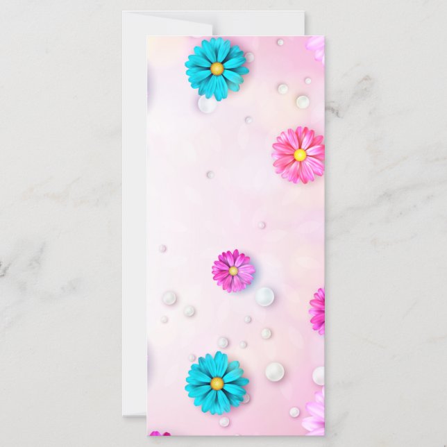 Convite Magnético Padrão de Flores 7 (Frente)