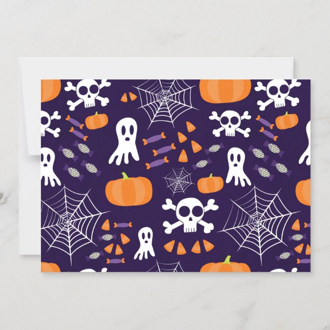 Convite Magnético Padrão de Halloween divertido (Frente)