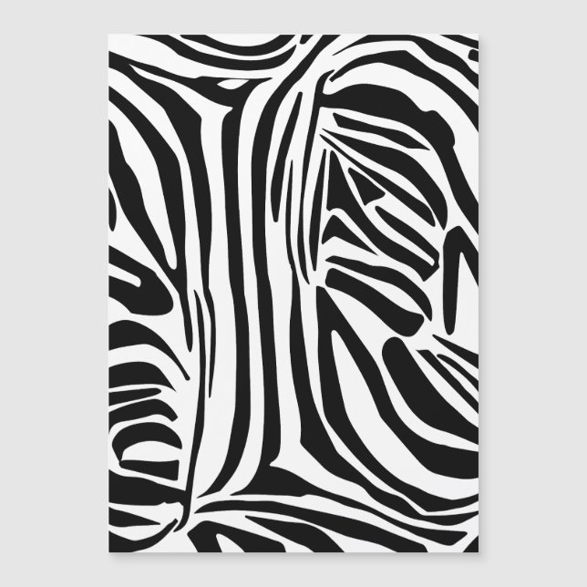 Convite Magnético Padrão de zebra (Frente)