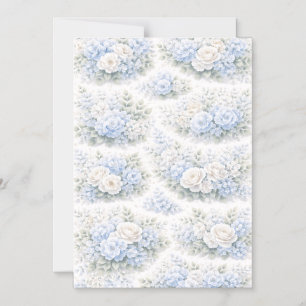 Convite Magnético Padrão Floral SoftBlue Botânico Romântico Elegante