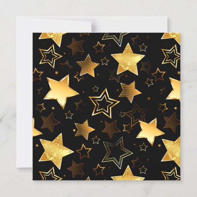 Convite Magnético Padrão sem costura com estrelas de Ouro (Frente)