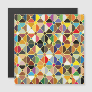 Convite Magnético Padrões geométricos multicolores com formas de o