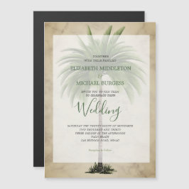 Convite Magnético Palm Tree Elegant Chic Wedding