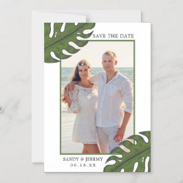 Convite Magnético Palma Tropical Deixa Foto Casamento Salvar Data