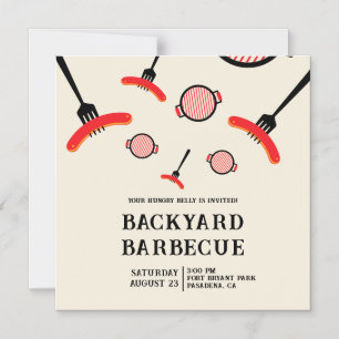 Convite Magnético para Churrasco Grill & Fork BBQ