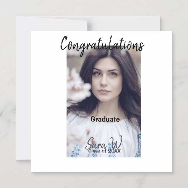 Convite Magnético Parabéns classe de nome de ano de adição escola co (Frente)